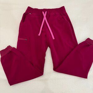 FIGS Limited Edition Dark Magenta Color High Waisted Zamora Jogger Pants